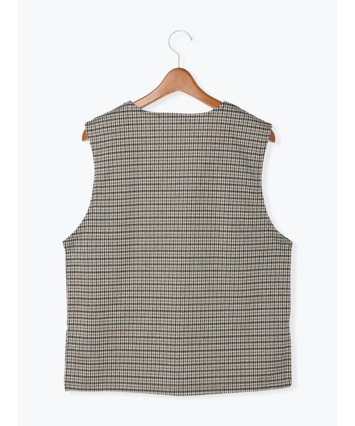 Lugnoncure（ルノンキュール）の「カットジャカードVネックベスト（ニット/セーター・レディース・ベージュ/ブラック/ブラウン・ﾌﾘ-）」の15枚目の写真