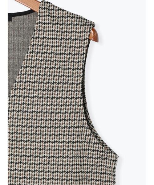 Lugnoncure（ルノンキュール）の「カットジャカードVネックベスト（ニット/セーター・レディース・ベージュ/ブラック/ブラウン・ﾌﾘ-）」の13枚目の写真