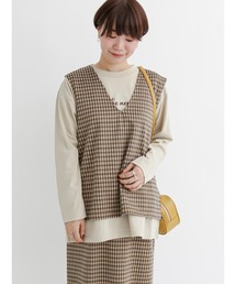 Lugnoncure | カットジャカードVネックベスト(ニット/セーター)
