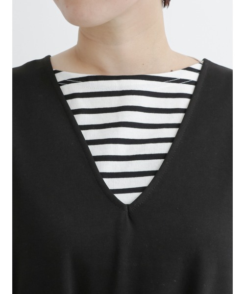 Lugnoncure（ルノンキュール）の「カットジャカードVネックベスト（ニット/セーター・レディース・ベージュ/ブラック/ブラウン・ﾌﾘ-）」の11枚目の写真