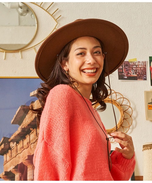 anap mimpi（アナップミンピ）の「ツバヒロ中折紐付ハット（ハット・レディース・ブラウン/アイボリー/ダークブラウン・FREE）」の15枚目の写真