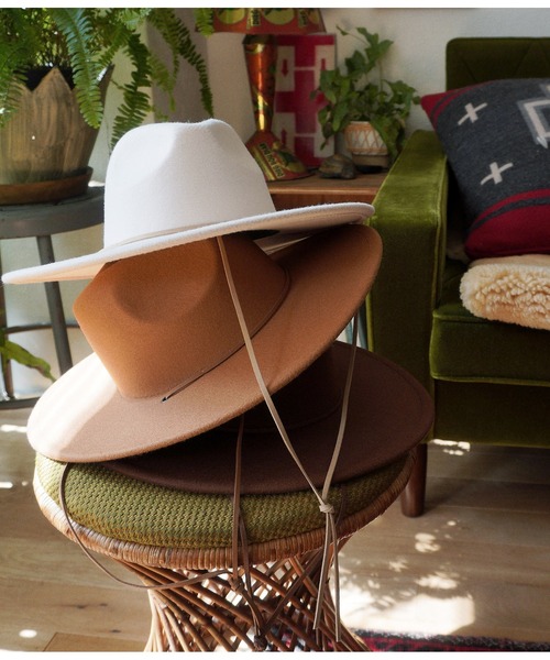 anap mimpi（アナップミンピ）の「ツバヒロ中折紐付ハット（ハット・レディース・ブラウン/アイボリー/ダークブラウン・FREE）」の13枚目の写真