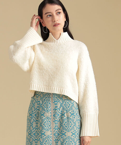 Ray BEAMS（レイビームス）の「Ray BEAMS / ボア ニット スリット ハイネック（ニット/セーター・レディース・オフホワイト/マスタード・ONE SIZE）」の14枚目の写真