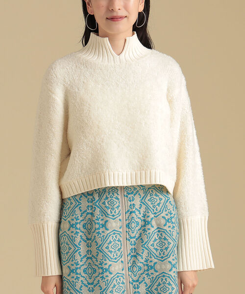 Ray BEAMS（レイビームス）の「Ray BEAMS / ボア ニット スリット ハイネック（ニット/セーター・レディース・オフホワイト/マスタード・ONE SIZE）」の19枚目の写真