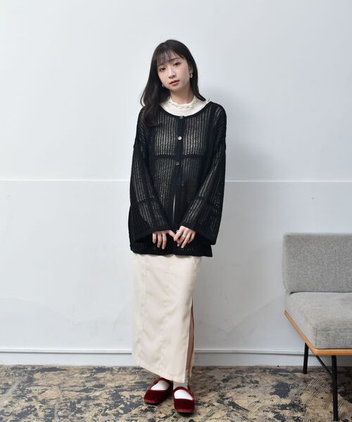 RETRO GIRL(レトロガール)の「シアーレイヤードHNカットソー(Tシャツ/カットソー・レディース・オフホワイト/イエロー/ブルー/ブラック/ブラック系その他・FREE)」の6枚目の写真