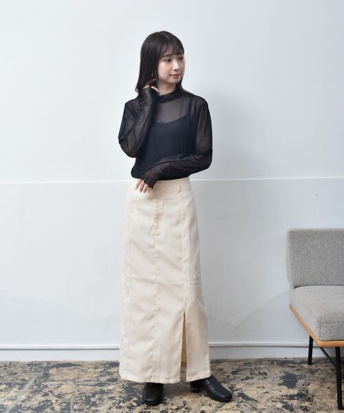 RETRO GIRL(レトロガール)の「シアーレイヤードHNカットソー(Tシャツ/カットソー・レディース・オフホワイト/イエロー/ブルー/ブラック/ブラック系その他・FREE)」の7枚目の写真