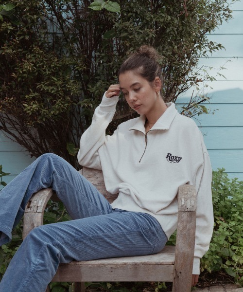 [ロキシー] ハーフジップカレッジスウェット DAY OFF レディース GRN M ロキシー] ハーフジップカレッジスウェット DAY OFF レディース GRN M