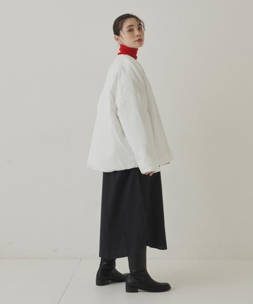 Libra Cue（リブラ キュー）の「ヘリンボーンツイルロングシャツワンピース（シャツワンピース・レディース・チャコールグレー/ブラック/カーキ/ベージュ/キャメル・FREE）」の16枚目の写真