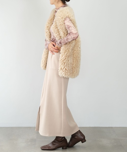 ＡＮＤＪ（アンドジェイ）の「【2022/AW】エコファーベスト（ベスト・レディース・ライトベージュ/オフホワイト/ブラウン・M）」の16枚目の写真