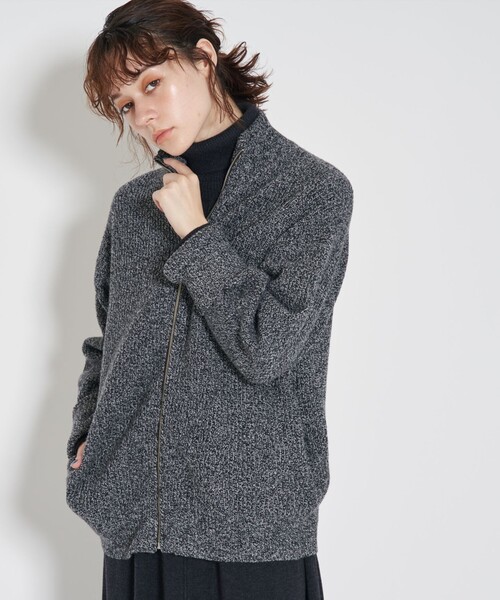 J.PRESS YORK STREET(ジェイプレスヨークストリート)の「【UNISEX】フルジップニット カーディガン(カーディガン/ボレロ・メンズ・グレー系7/ネイビー系/ブラウン系/ダルブルー系・MEDIUM/LARGE/SMALL)」の2枚目の写真
