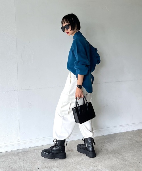 PAGEBOY（ページボーイ）の「コンビスクエアバッグ（ショルダーバッグ・レディース・ブラック/オフホワイト/グリーン・FREE）」の5枚目の写真