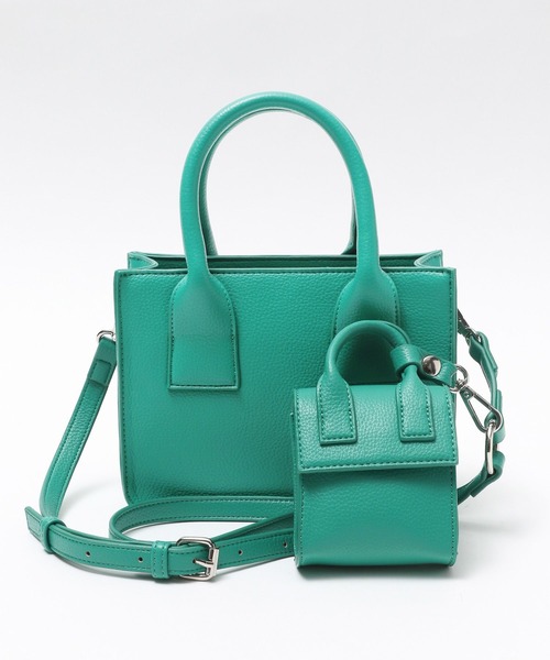 PAGEBOY（ページボーイ）の「コンビスクエアバッグ（ショルダーバッグ・レディース・ブラック/オフホワイト/グリーン・FREE）」の10枚目の写真