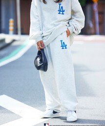 【MLB/メジャーリーグベースボール】PUBLUX 別注MLBロゴ刺繍スウェットパンツ/裏起毛/ユニセックス