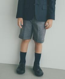 green label relaxing（グリーンレーベルリラクシング）の「T/W ソリッド ショートパンツ グレー（スーツパンツ・キッズ）」