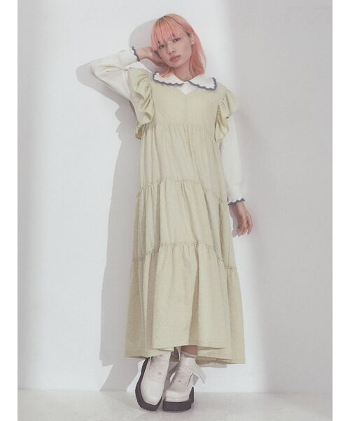 merry jenny(メリージェニー)の「レースアップティアードワンピース(ワンピース・レディース・アイボリー/ブラック/グリーン・FREE)」の20枚目の写真