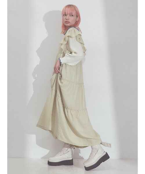 merry jenny(メリージェニー)の「レースアップティアードワンピース(ワンピース・レディース・アイボリー/ブラック/グリーン・FREE)」の16枚目の写真