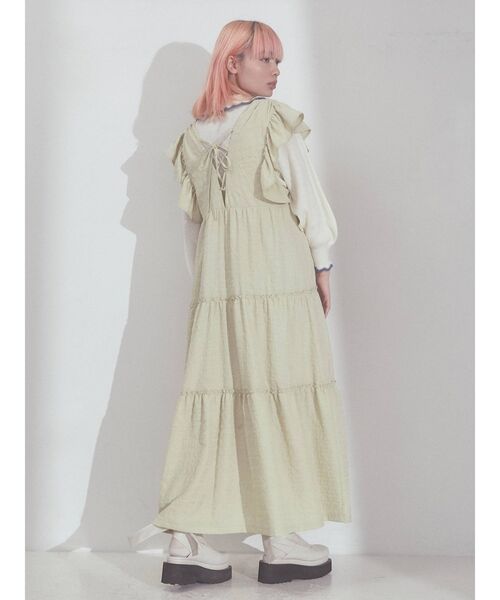 merry jenny(メリージェニー)の「レースアップティアードワンピース(ワンピース・レディース・アイボリー/ブラック/グリーン・FREE)」の8枚目の写真