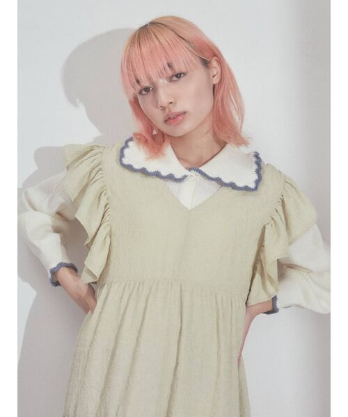 merry jenny(メリージェニー)の「レースアップティアードワンピース(ワンピース・レディース・アイボリー/ブラック/グリーン・FREE)」の12枚目の写真