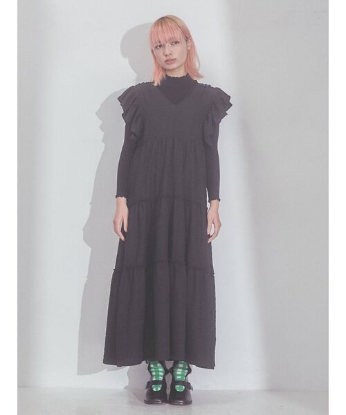 merry jenny(メリージェニー)の「レースアップティアードワンピース(ワンピース・レディース・アイボリー/ブラック/グリーン・FREE)」の21枚目の写真