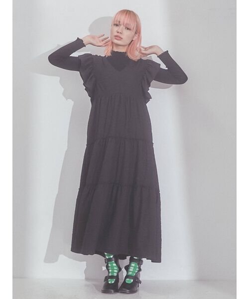 merry jenny(メリージェニー)の「レースアップティアードワンピース(ワンピース・レディース・アイボリー/ブラック/グリーン・FREE)」の17枚目の写真