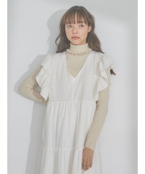 merry jenny(メリージェニー)の「レースアップティアードワンピース(ワンピース・レディース・アイボリー/ブラック/グリーン・FREE)」の10枚目の写真