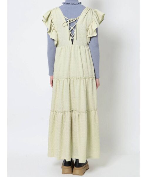 merry jenny(メリージェニー)の「レースアップティアードワンピース(ワンピース・レディース・アイボリー/ブラック/グリーン・FREE)」の6枚目の写真