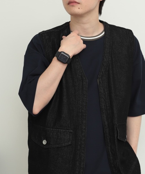 SENSE OF PLACE by URBAN RESEARCH(センスオブプレイスバイアーバンリサーチ)の「Vネックデニムベスト(ベスト・メンズ・インディゴブルー/ライトインディゴブルー/ブラック・MEDIUM/LARGE)」の5枚目の写真