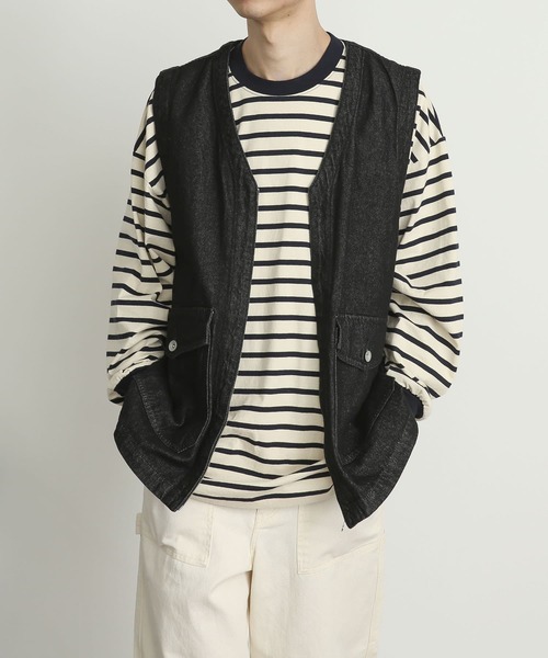 SENSE OF PLACE by URBAN RESEARCH(センスオブプレイスバイアーバンリサーチ)の「Vネックデニムベスト(ベスト・メンズ・インディゴブルー/ライトインディゴブルー/ブラック・MEDIUM/LARGE)」の12枚目の写真