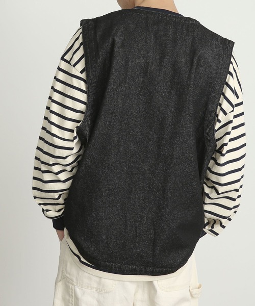 SENSE OF PLACE by URBAN RESEARCH(センスオブプレイスバイアーバンリサーチ)の「Vネックデニムベスト(ベスト・メンズ・インディゴブルー/ライトインディゴブルー/ブラック・MEDIUM/LARGE)」の13枚目の写真