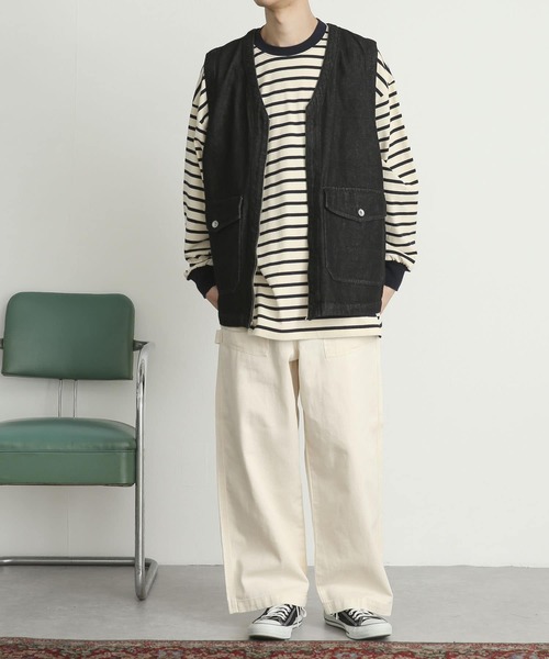 SENSE OF PLACE by URBAN RESEARCH(センスオブプレイスバイアーバンリサーチ)の「Vネックデニムベスト(ベスト・メンズ・インディゴブルー/ライトインディゴブルー/ブラック・MEDIUM/LARGE)」の14枚目の写真