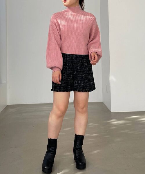 MAJESTIC LEGON(マジェスティックレゴン)の「ツイードフリンジショートパンツ(その他パンツ・レディース・ブラック系その他/グレー系その他/ホワイト系その他・MEDIUM)」の9枚目の写真