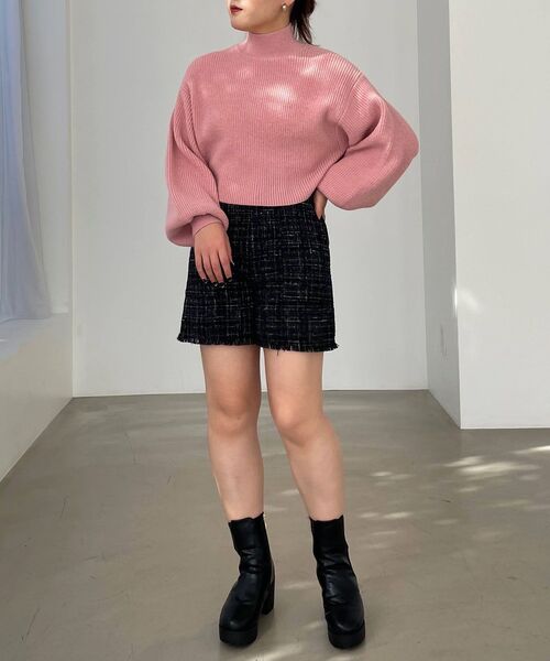 MAJESTIC LEGON(マジェスティックレゴン)の「ツイードフリンジショートパンツ(その他パンツ・レディース・ブラック系その他/グレー系その他/ホワイト系その他・MEDIUM)」の10枚目の写真