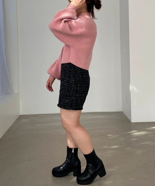 MAJESTIC LEGON(マジェスティックレゴン)の「ツイードフリンジショートパンツ(その他パンツ・レディース・ブラック系その他/グレー系その他/ホワイト系その他・MEDIUM)」の11枚目の写真