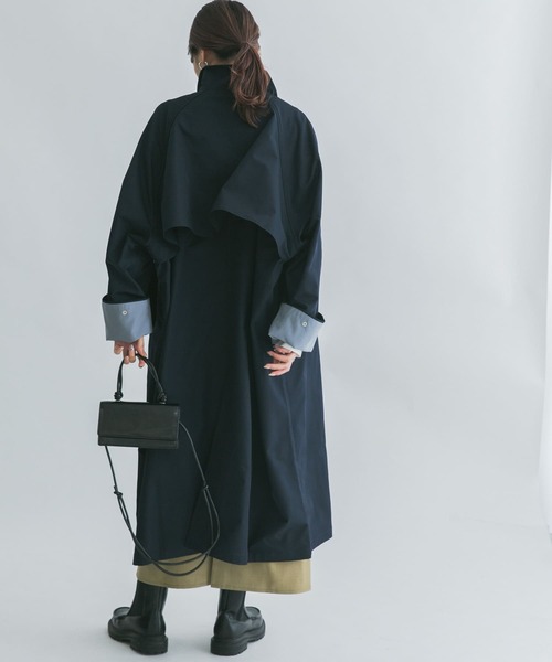 KBF（ケイビーエフ）の「ステンカラーBIGBIGコート（ステンカラーコート・レディース・ベージュ/カーキ/ネイビー・ONE）」の22枚目の写真