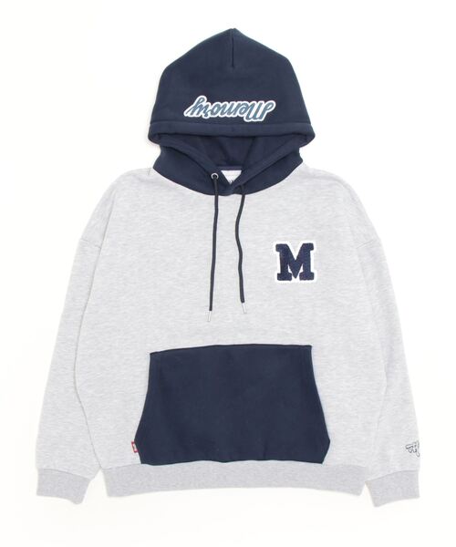 #MEMORY（メモリー）の「MEMORY バイカラー スウェットパーカー / オーバーサイズ パーカー メンズ レディース（パーカー・レディース・ブラック/グリーン/ネイビー・FREE）」の15枚目の写真