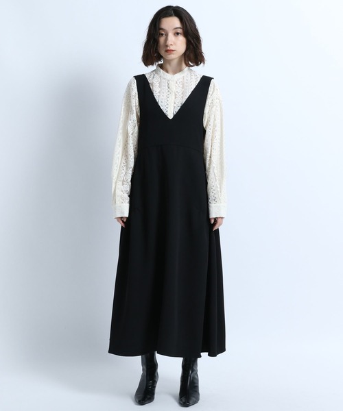 eL（エル）の「【eL】Belt V Neck Dress/187149（ジャンパースカート  