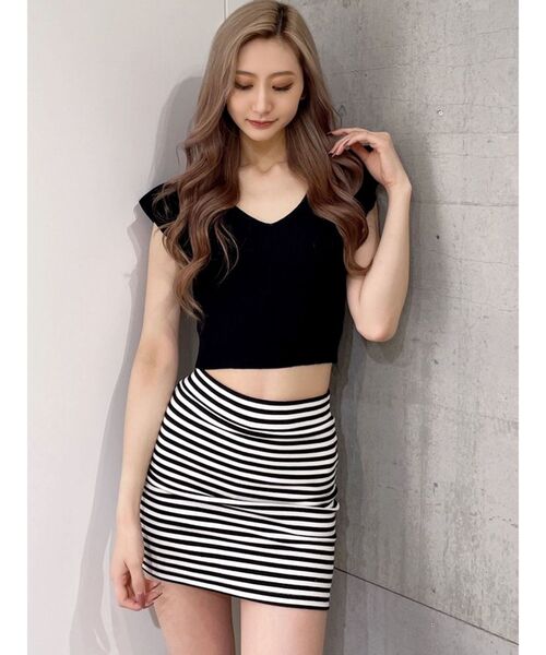 GYDA（ジェイダ）の「2WAYフリルリブニットTOPS（ニット/セーター・レディース・ブラック/グリーン・FREE）」の15枚目の写真