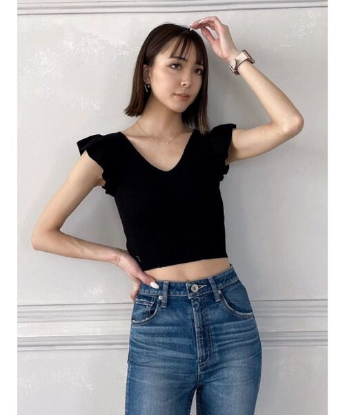GYDA（ジェイダ）の「2WAYフリルリブニットTOPS（ニット/セーター・レディース・ブラック/グリーン・FREE）」の20枚目の写真