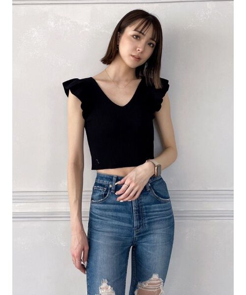 GYDA（ジェイダ）の「2WAYフリルリブニットTOPS（ニット/セーター・レディース・ブラック/グリーン・FREE）」の21枚目の写真