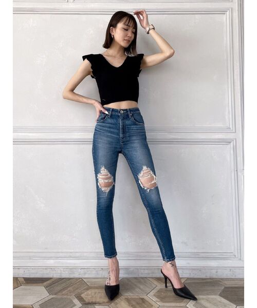 GYDA（ジェイダ）の「2WAYフリルリブニットTOPS（ニット/セーター・レディース・ブラック/グリーン・FREE）」の22枚目の写真