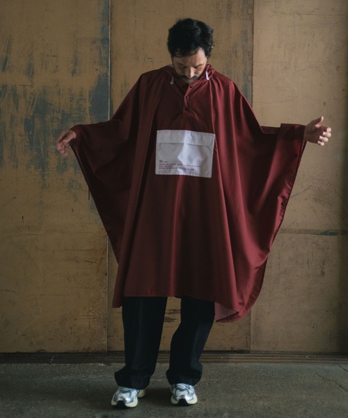 パッカブルポンチョ］バイカラーユニセックス（レインコート/ポンチョ