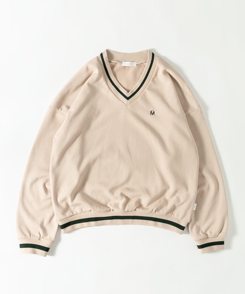 MUHET(ミュエータ)の「Vネックスウェット(スウェット・レディース・ベージュ/ブラック・X-LARGE/MEDIUM)」の3枚目の写真
