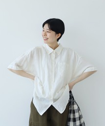 PAR ICI | 60リネン製品染め 半袖BIGシャツ(シャツ/ブラウス)