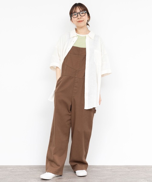 PAR ICI（パーリッシィ）の「60リネン製品染め 半袖BIGシャツ（シャツ/ブラウス・レディース・グリーン/ホワイト/ブラック/サックスブルー・FREE）」の17枚目の写真