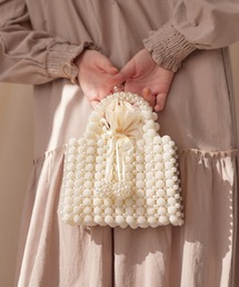 ポーチ付フェイクパールバッグ