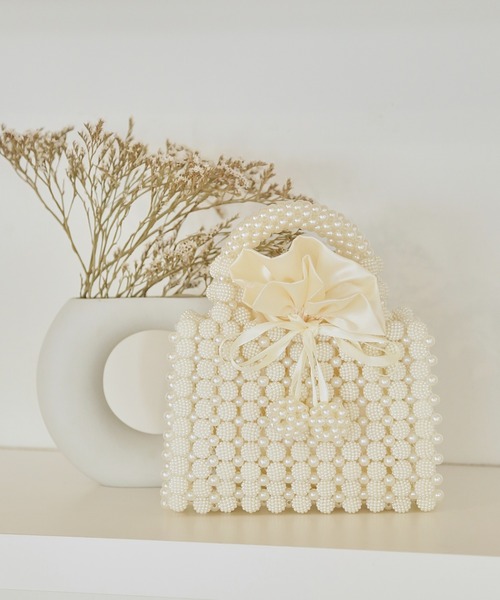 paravion（パラビオン）の「ポーチ付フェイクパールバッグ（ハンドバッグ・レディース・ホワイト・FREE）」の8枚目の写真