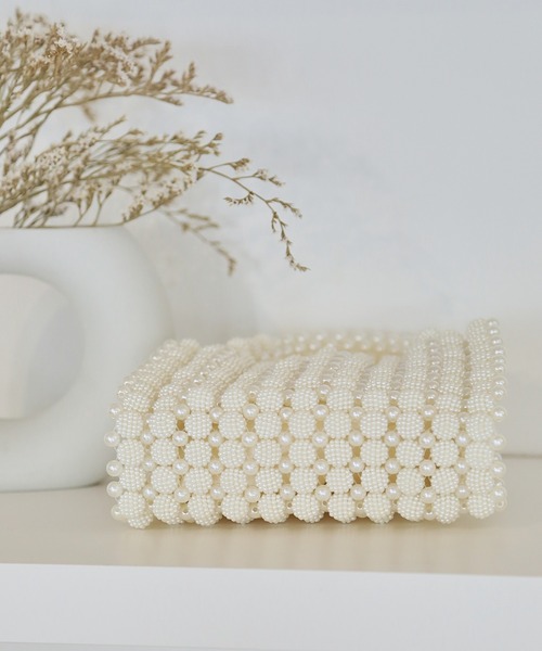 paravion（パラビオン）の「ポーチ付フェイクパールバッグ（ハンドバッグ・レディース・ホワイト・FREE）」の10枚目の写真