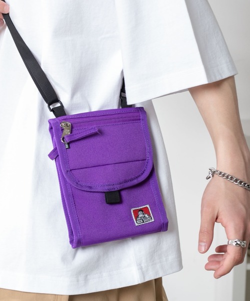 BEN DAVIS(ベンデイビス)の「WEGO/∴BEN DAVIS SLIM SMART POUCH(ショルダーバッグ・メンズ・パープル/ホワイト/ブラック・FREE)」の3枚目の写真