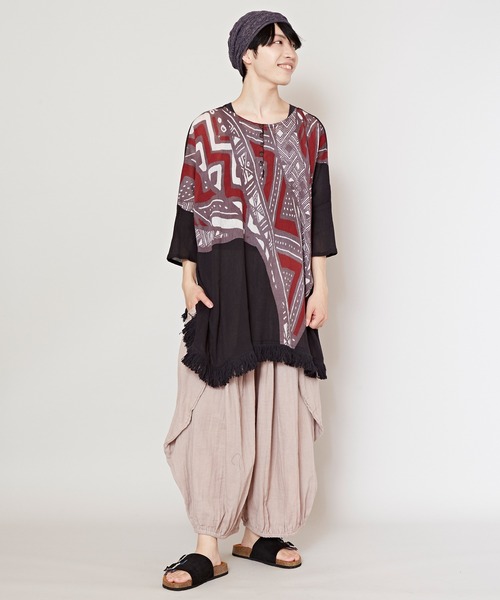 チャイハネ（チャイハネ）の「【チャイハネ】ラウルフリンジMEN'Sトップス（その他トップス・メンズ・ブラック/イエロー/ホワイト・FREE）」の10枚目の写真