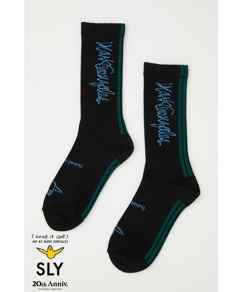 SLY（スライ）の「(What it isNt) x SLY JQART SOCKS マークゴンザレス コラボ 靴下（ソックス/靴下・レディース・ブラック系その他2/グリーン系その他・FREE）」の6枚目の写真
